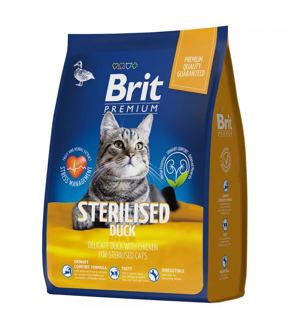 Сухой корм Brit Premium для взрослых стерилизованных кошек, утка и курица (2 кг) Сухой корм Brit Premium для взрослых стерилизованных кошек, утка и курица (2 кг)