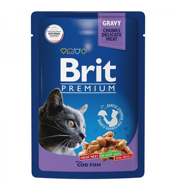 Влажный корм Brit Premium для кошек, треска (0,085 кг) Влажный корм Brit Premium для кошек, треска (0,085 кг)