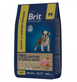 Сухой корм Brit Premium Junior M для молодых собак средних пород (8 кг)
