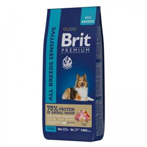 Сухой корм Brit Premium Sensitive для собак с чувствительным пищеварением (15 кг)