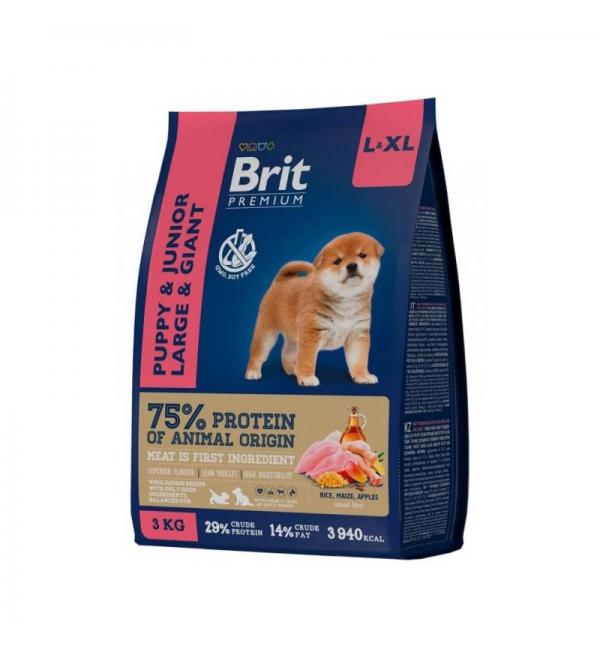 Сухой корм Brit by Nature Junior L-XL для молодых собак крупных и гигантских пород (3 кг)