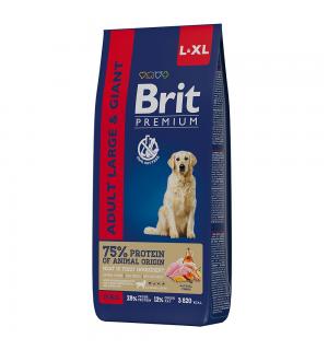Сухой корм Brit Premium Adult L-XL для взрослых собак крупных и гигантских пород (15 кг)