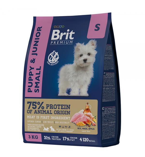 Сухой корм Brit Premium Junior S для молодых собак мелких пород (3 кг)