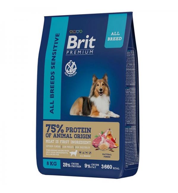 Сухой корм Brit Premium Sensitive для собак с чувствительным пищеварением (8 кг)