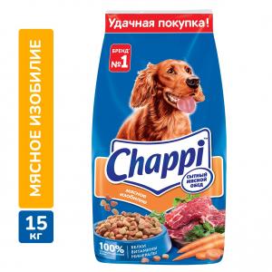 Сухой корм Chappi для взрослых собак всех пород (мясное изобилие, 15 кг)