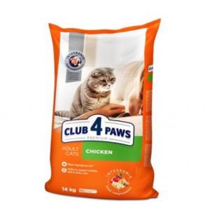 Сухой корм Club 4 Paws Премиум для взрослых кошек, с курицей (14 кг)