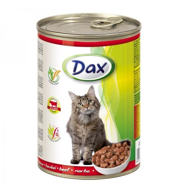 Консервы для кошек Dax, кусочки с говядиной (415 г)