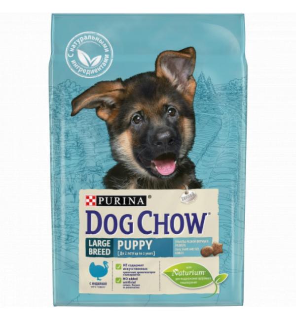 Сухой корм Dog Chow для щенков крупных пород, с индейкой (2,5 кг)
