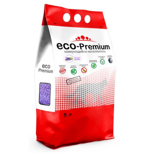 Наполнитель комкующийся древесный, ECO-Premium ЛАВАНДА, 5 л (1,9 кг)