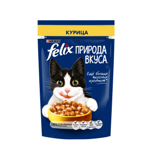 Влажный корм Felix Природа вкуса для взрослых кошек, с курицей в соусе (0,075 кг)