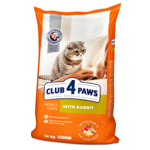 Сухой корм Club 4 Paws Премиум для взрослых кошек, с кроликом (14 кг)