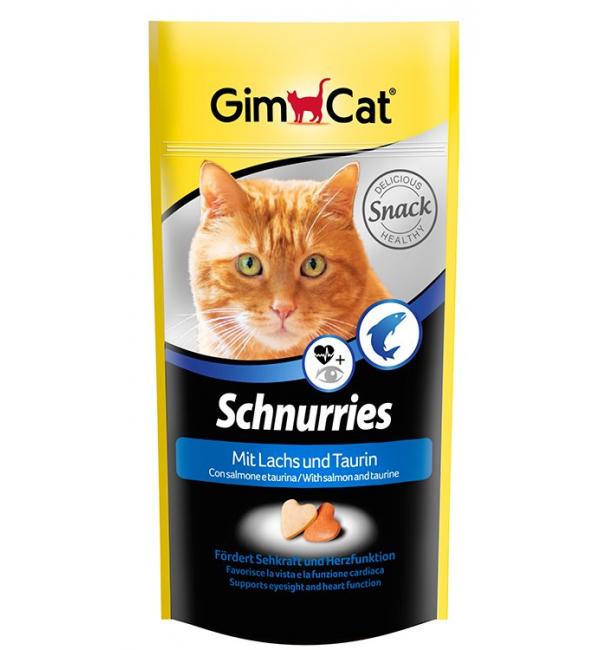 Витамины GIMCAT для кошек, сердечки с таурином и лососем (0,42 кг)