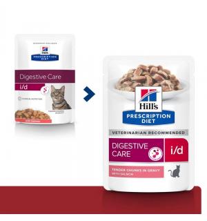 Влажный корм Hill's Prescription Diet i/d для кошек при расстройствах пищеварения, ЖКТ, с лососем (0,085 кг)
