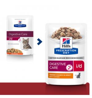 Влажный корм Hill's Prescription Diet i/d для кошек при расстройствах пищеварения, ЖКТ, с курицей (0,085 кг)