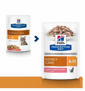 Влажный корм Hill's Prescription Diet k/d для кошек при хронической болезни почек, с лососем (0,085 кг)
