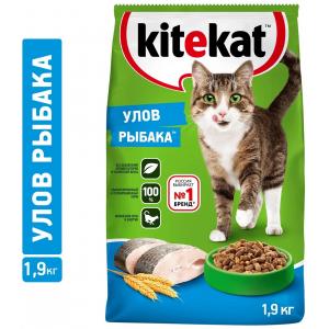 Сухой корм Kitekat для взрослых кошек "Улов рыбака" (1,9 кг)