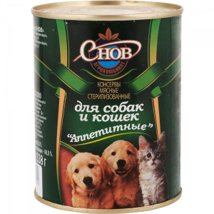 Консервы мясные стерилизованные для собак и кошек "Аппетитные" (0,338 кг)