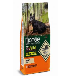 Сухой беззерновой корм Monge Dog для собак мелких пород, утка с картофелем (12 кг)