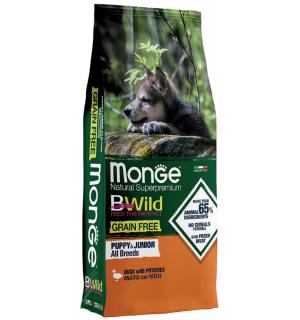 Сухой беззерновой корм Monge Dog GrainFree для щенков, утка с картофелем (12 кг)