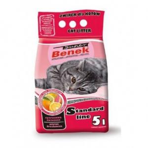 Наполнитель для кошек S.Benek комкующийся цитрусовая свежесть (5л )
