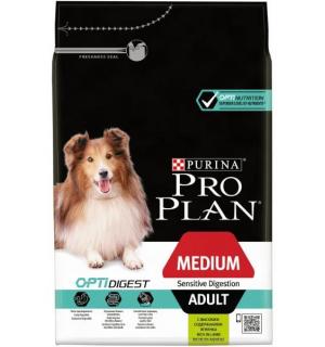 Сухой корм Pro Plan для взрослых собак средних пород с чувствительным пищеварением, с ягненком и рисом (14 кг)