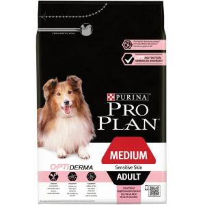 Сухой корм Pro Plan для взрослых собак средних пород с чувствительной кожей, с высоким содержанием лосося (18 кг)