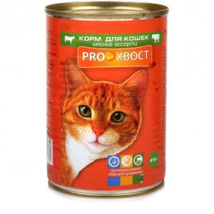 Консервы PROхвост для кошек, Мясное ассорти (0,415 кг)