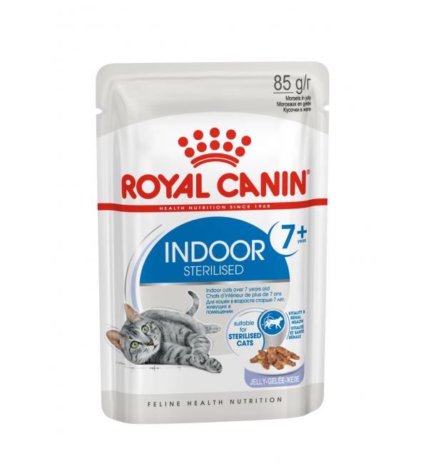  Влажный корм ROYAL CANIN Indoor Sterilised +7 in jelly, кусочки в желе (85 г)