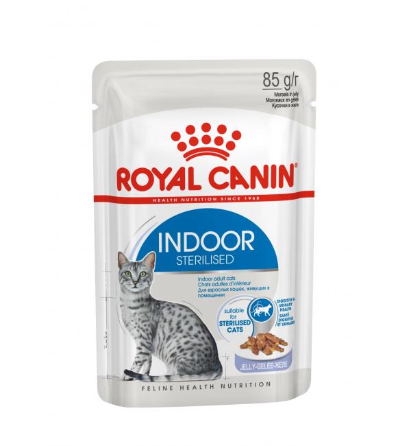  Влажный корм ROYAL CANIN Indoor Sterilised in jelly, кусочки в желе (85 г)