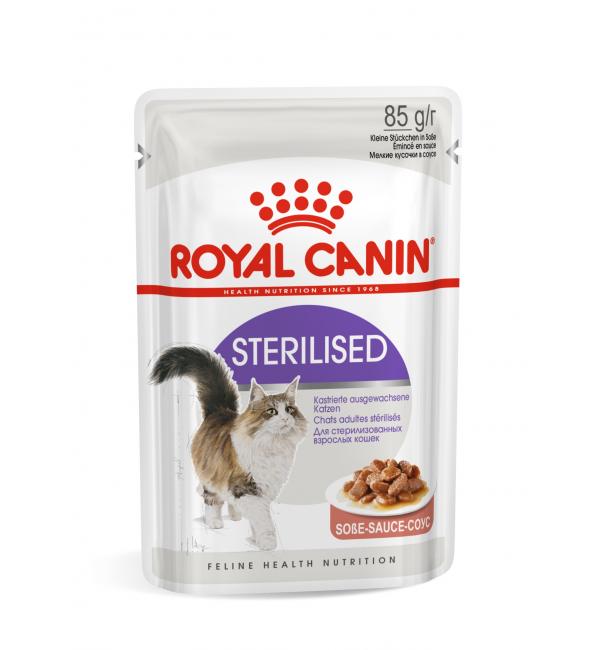 Влажный корм ROYAL CANIN STERILISED in GRAVY, кусочки в соусе 85 г.