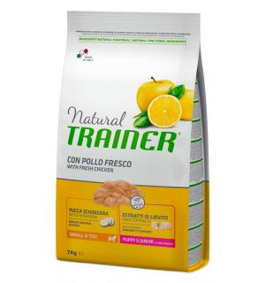  Сухой корм Trainer Natural для щенков мелких и миниатюрных пород от 1 до 10 кг и старше 2 мес, с мясом курицы (7 кг)