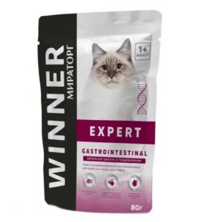 Корм влажный Winner Expert Gastrointestinal для взросл. кошек "береж. пищев." (80г)