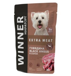 Влажн. корм Winner Extra Meat для мелк. пород, "Говядина в соусе" (0,085 кг)