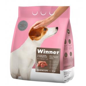 Корм сухой WINNER для взрослых собак мелк. пород с говядиной (3кг)