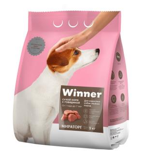 Корм сухой WINNER для взрослых собак мелк. пород с говядиной (3кг)